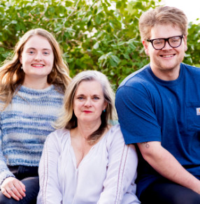 Kathleen with daughter and son