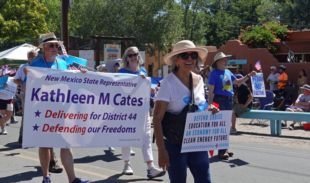 Kathleen with Banner: delivering for District 44, Defending our Freedoms